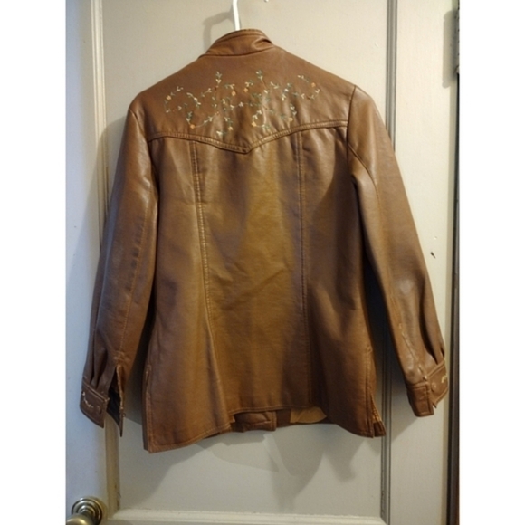 Vintage by Gerda for Partners 3 faux leather embroidered bomber jacket - Picture 2 of 16